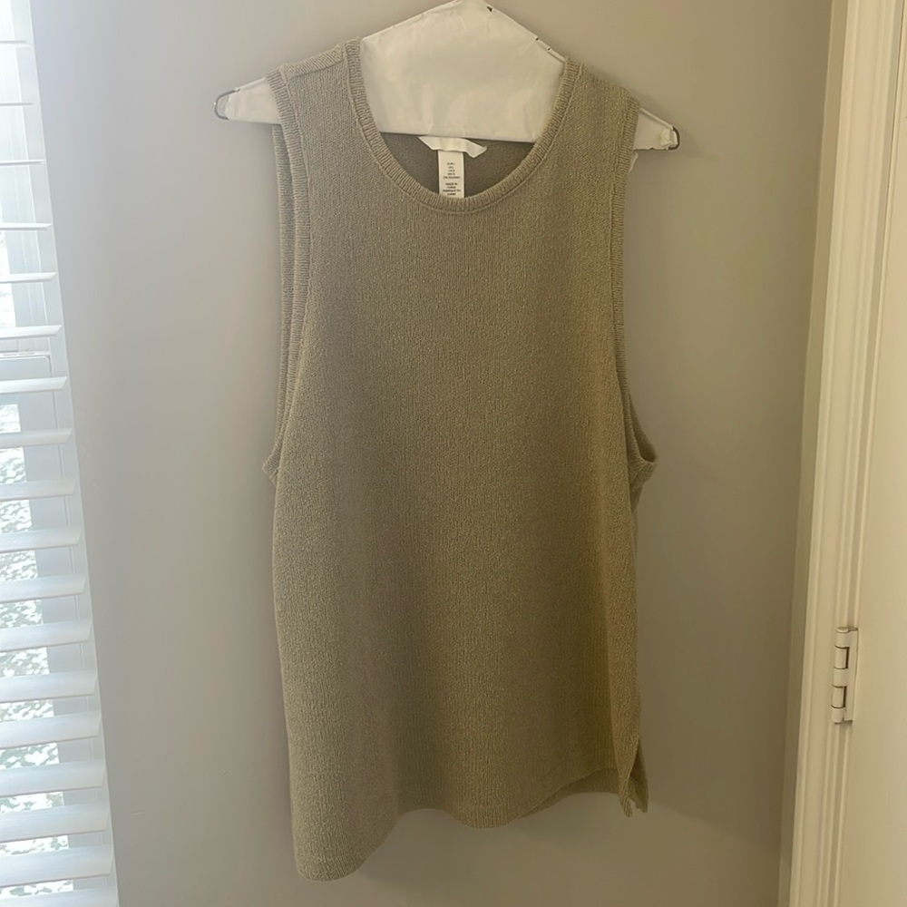 Tan tank top, woven material / bohemian